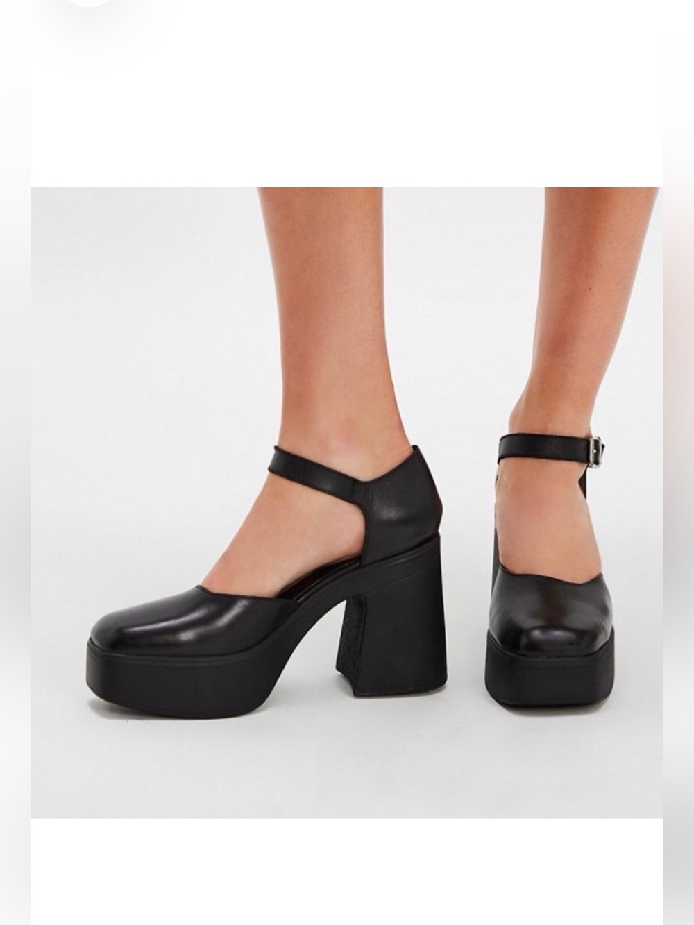 Free People Black Platform Mary Jane Pumps